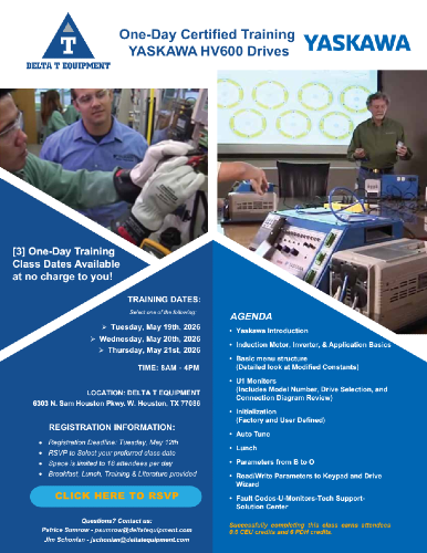 Yaskawa Road Show at Delta T Equipment flyer